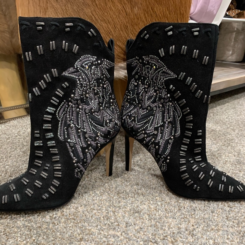 Sequined heeled booties